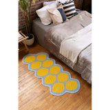 Yellow Grid Lemon Runner Rug by Johann Banta