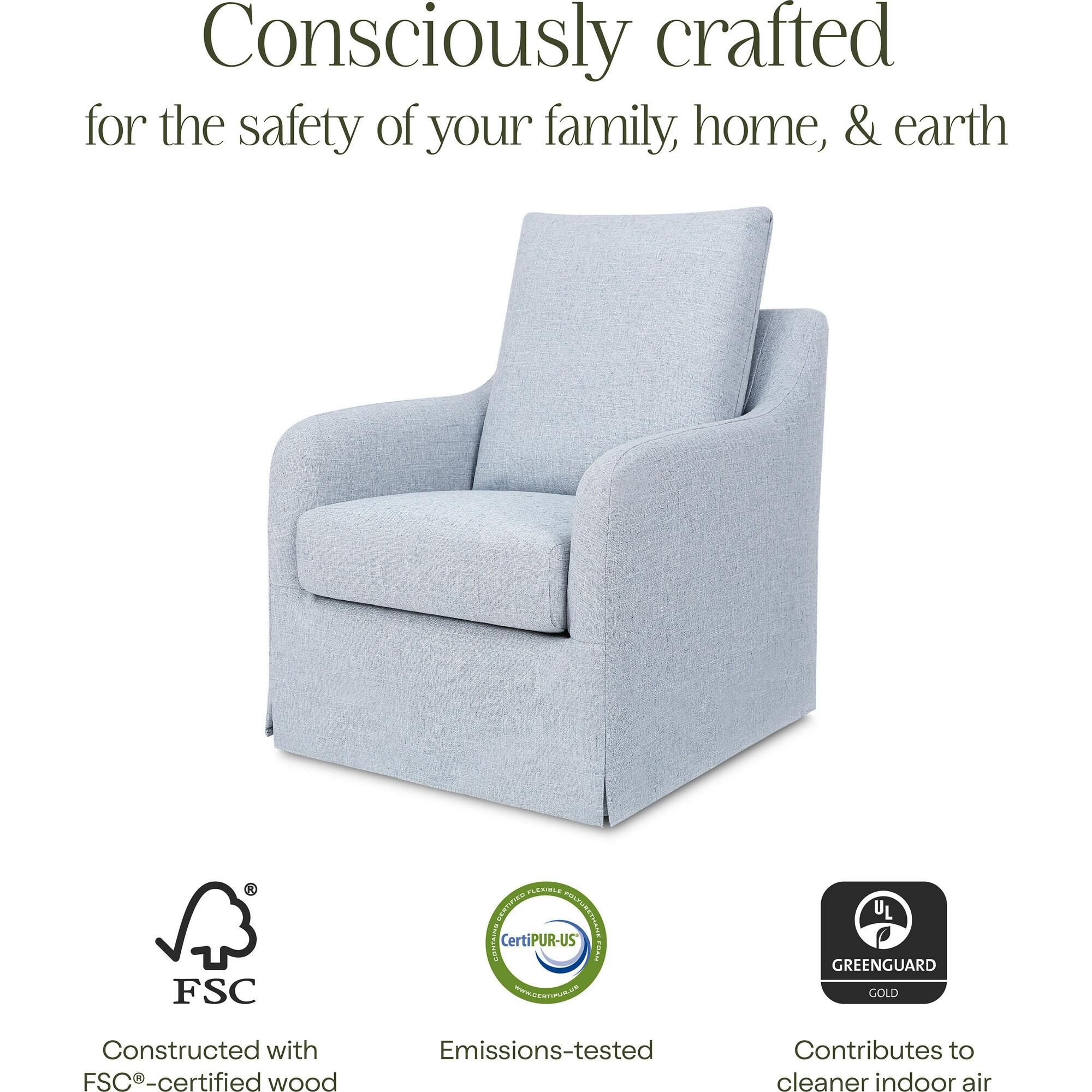 Reese Eco-Linen Slip Cover Swivel Glider