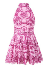 Alora Embroidered Mini Dress