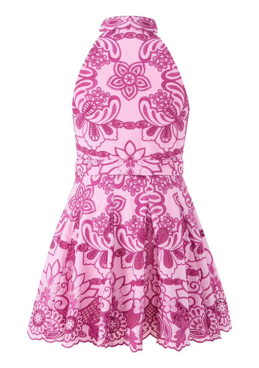 Alora Embroidered Mini Dress