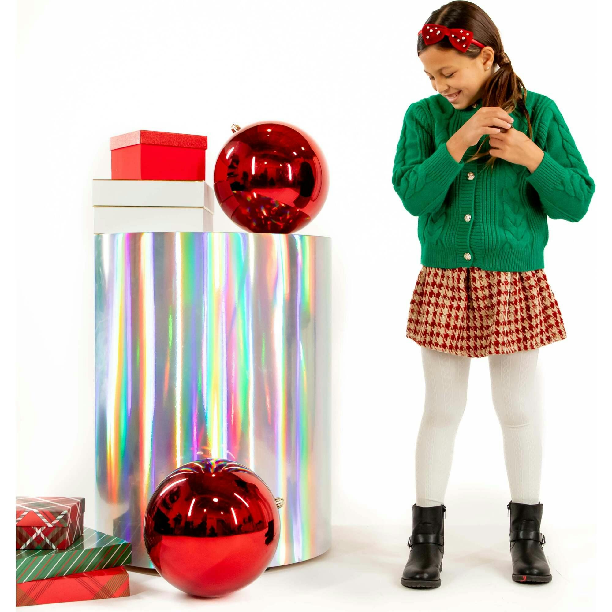 Jr Star Premium Child Chenille Houndstooth Pleated Skirt