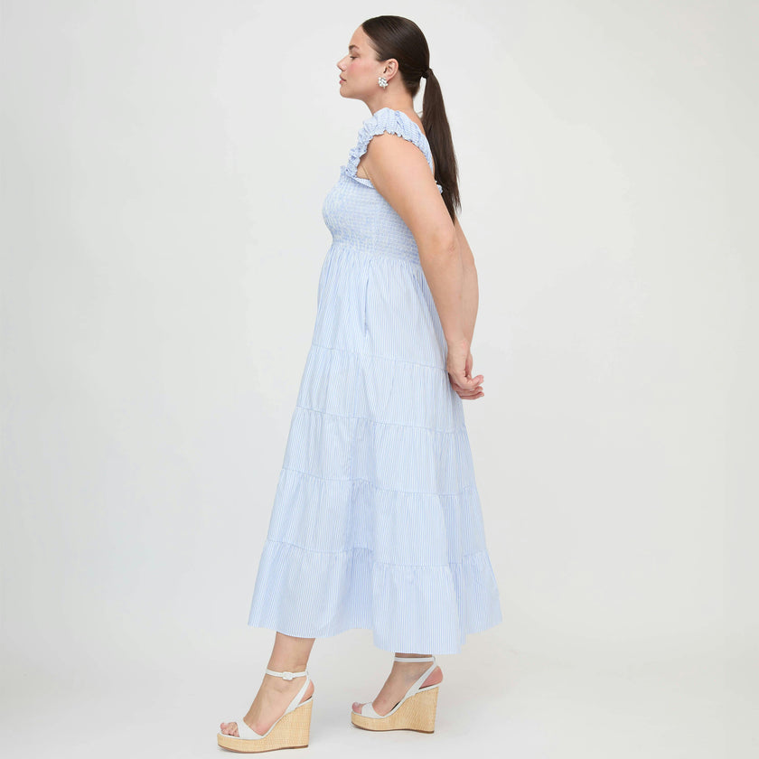 The Stella Nap Dress - Blue/White Stripe