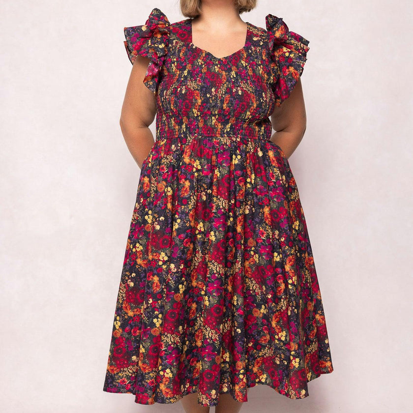 Hattie Dress in Night Garden