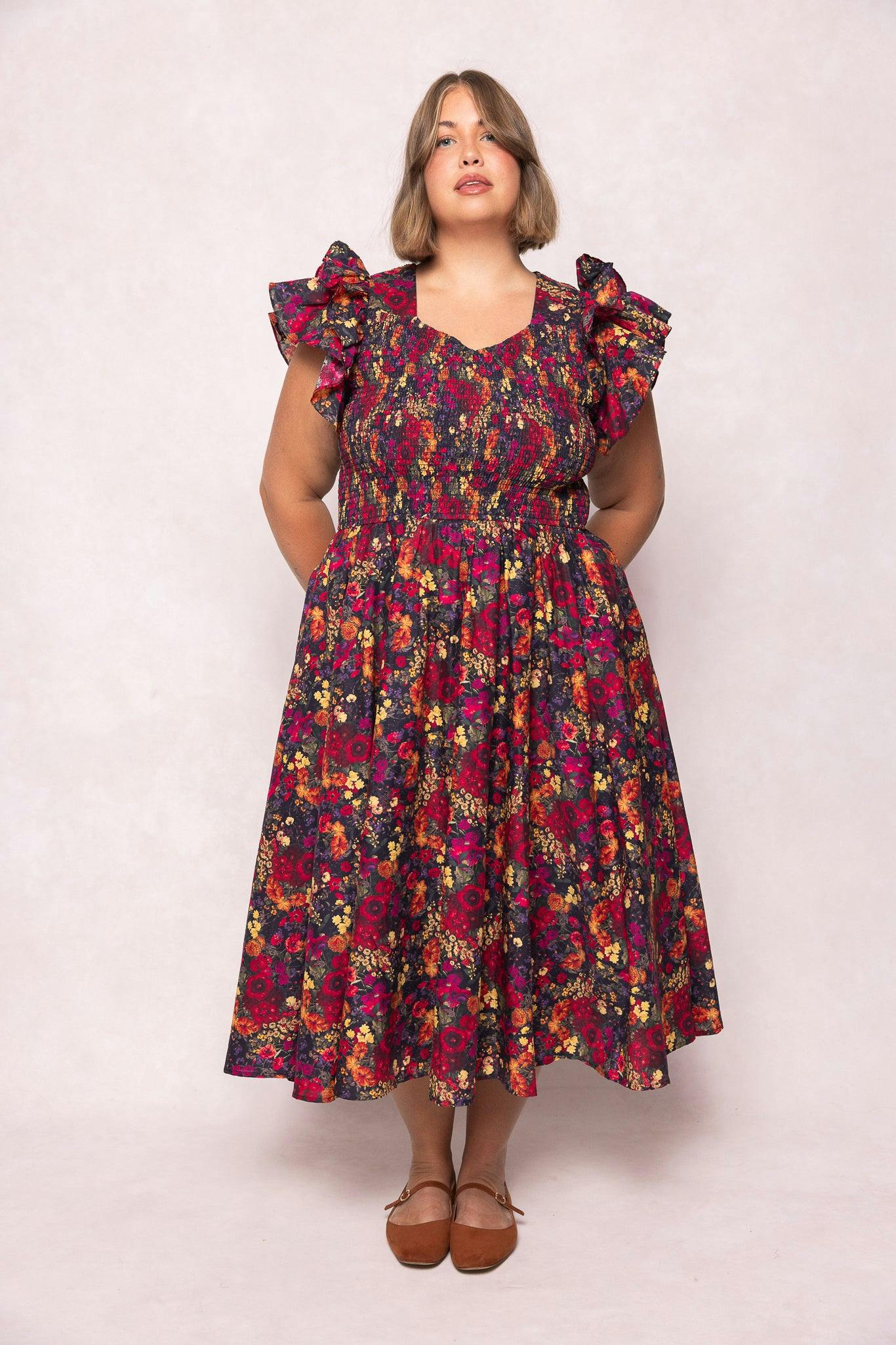 Hattie Dress in Night Garden