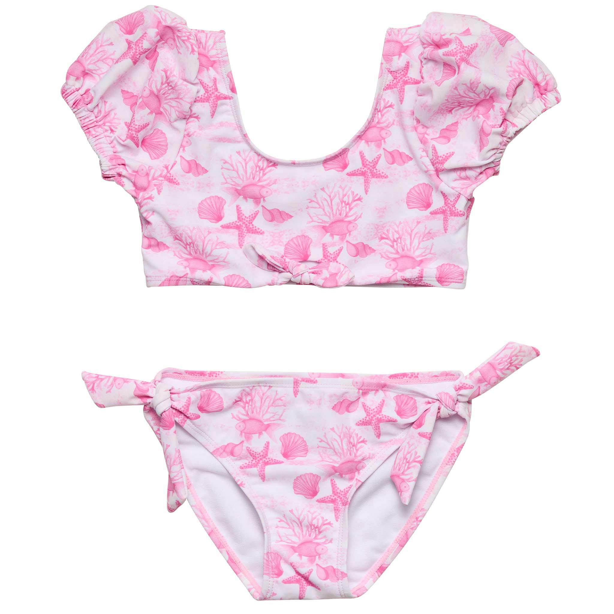 Pink Lagoon Puff Sleeve Bikini