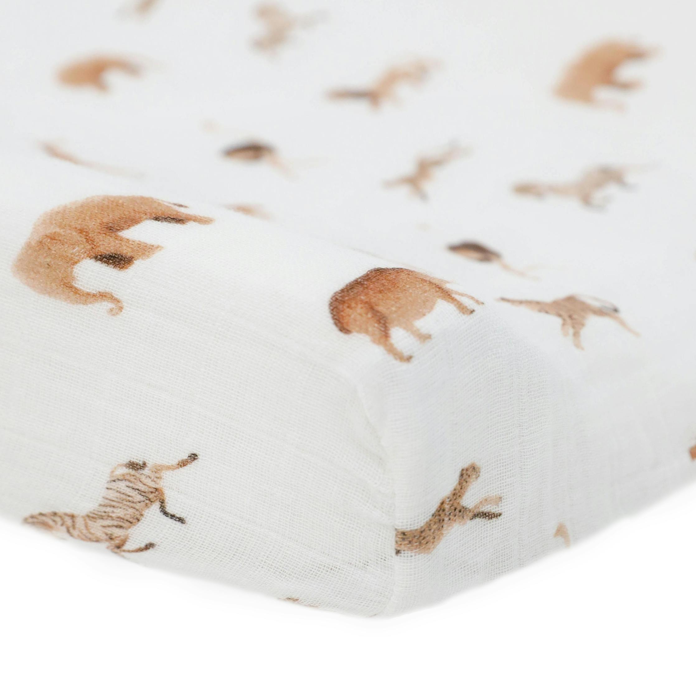 Organic Cotton Muslin Changing Pad Cover - Animal Crackers