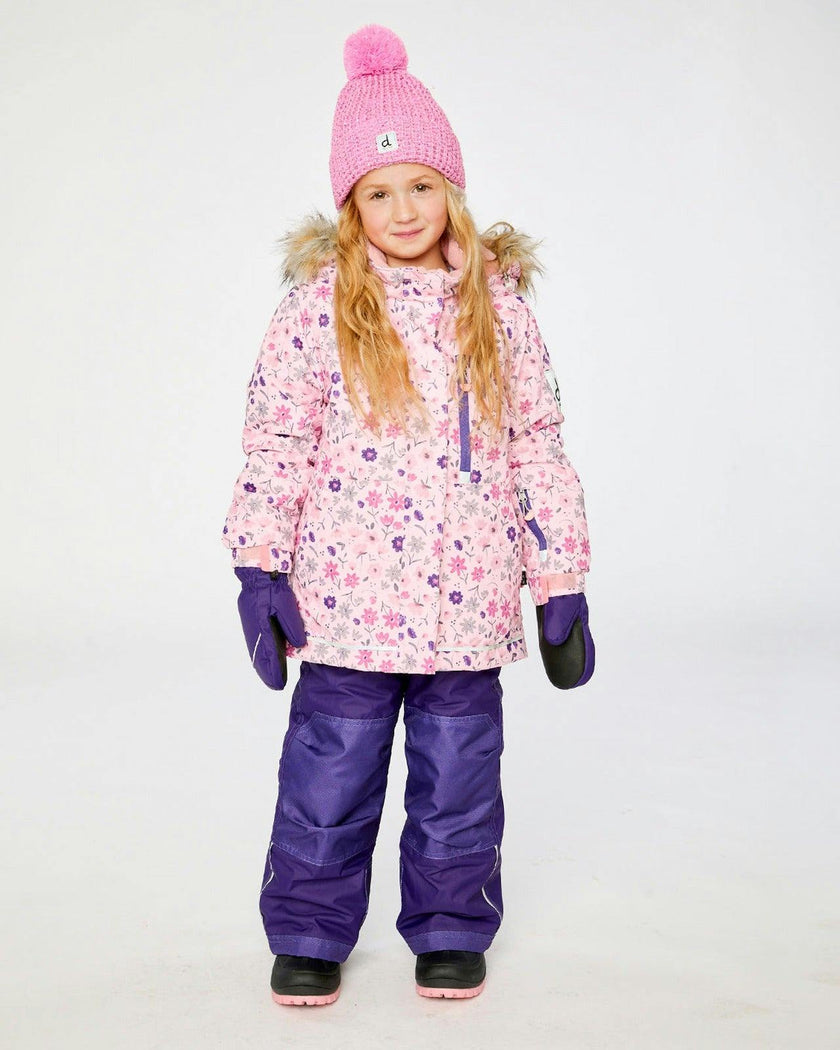 Two Piece Play Snowsuit Pink Mini Flower Print