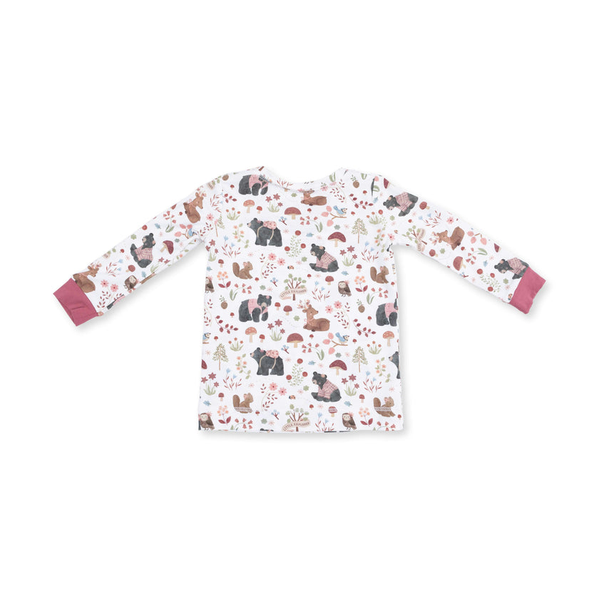 Southern Woodland Animals Pink - Long Sleeve Loungewear Set