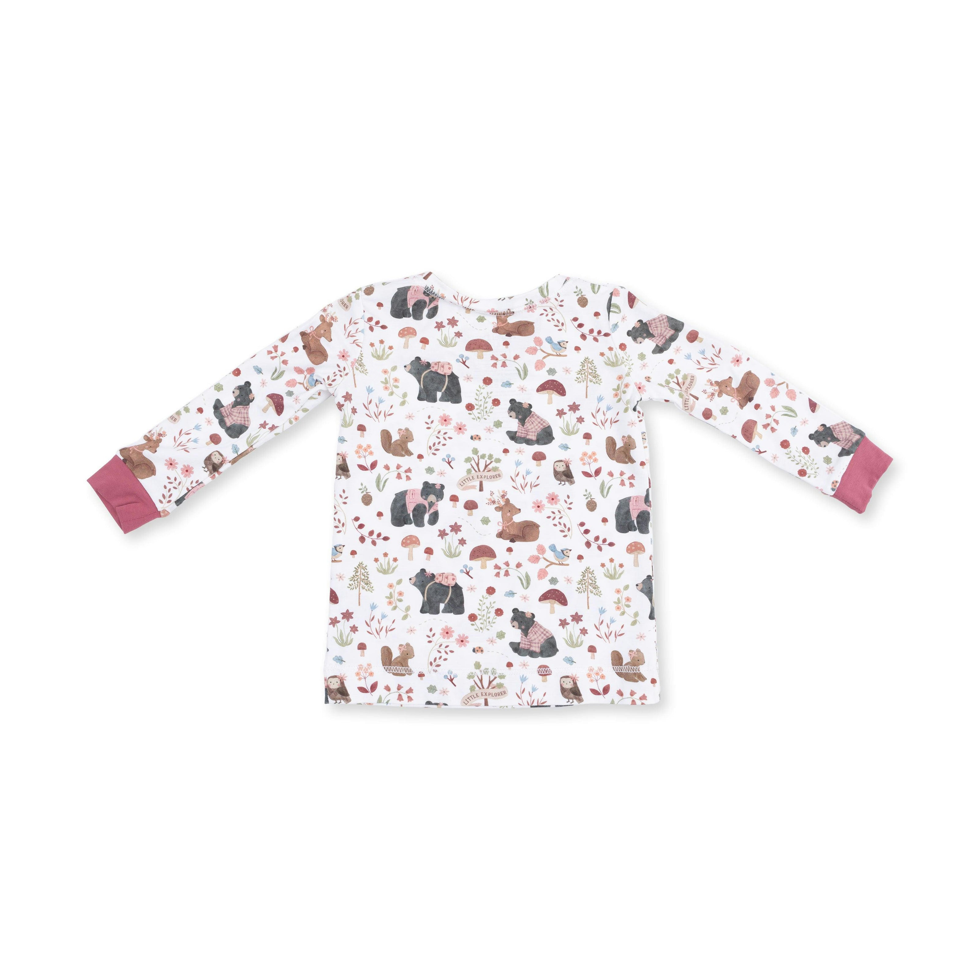 Southern Woodland Animals Pink - Long Sleeve Loungewear Set