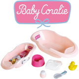 Klein: Baby Coralie Bathtub - Pink 6pc Set - Bath Care Accessories For Dolls