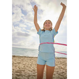 Blue Rainbow Stripe Short Set