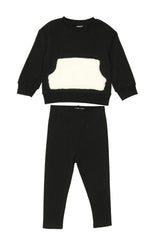 Unisex Couture Contrast Front Pocket Sweater & Pant 2-Piece Set