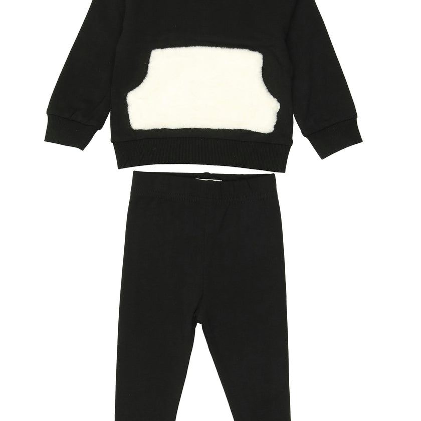 Unisex Couture Contrast Front Pocket Sweater & Pant 2-Piece Set