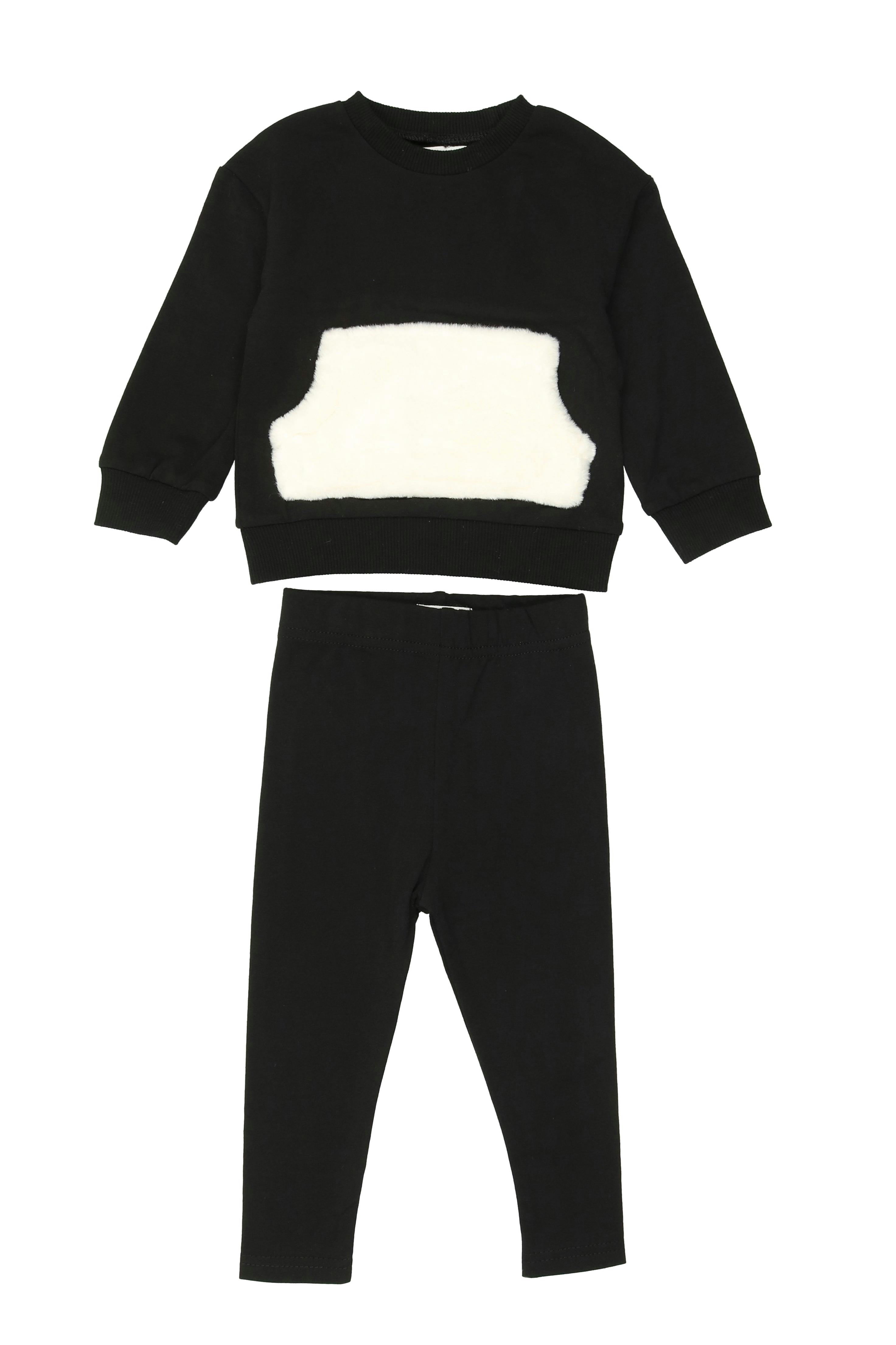 Unisex Couture Contrast Front Pocket Sweater & Pant 2-Piece Set