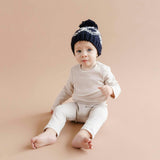 Diamond Faire Isle Hat - Navy