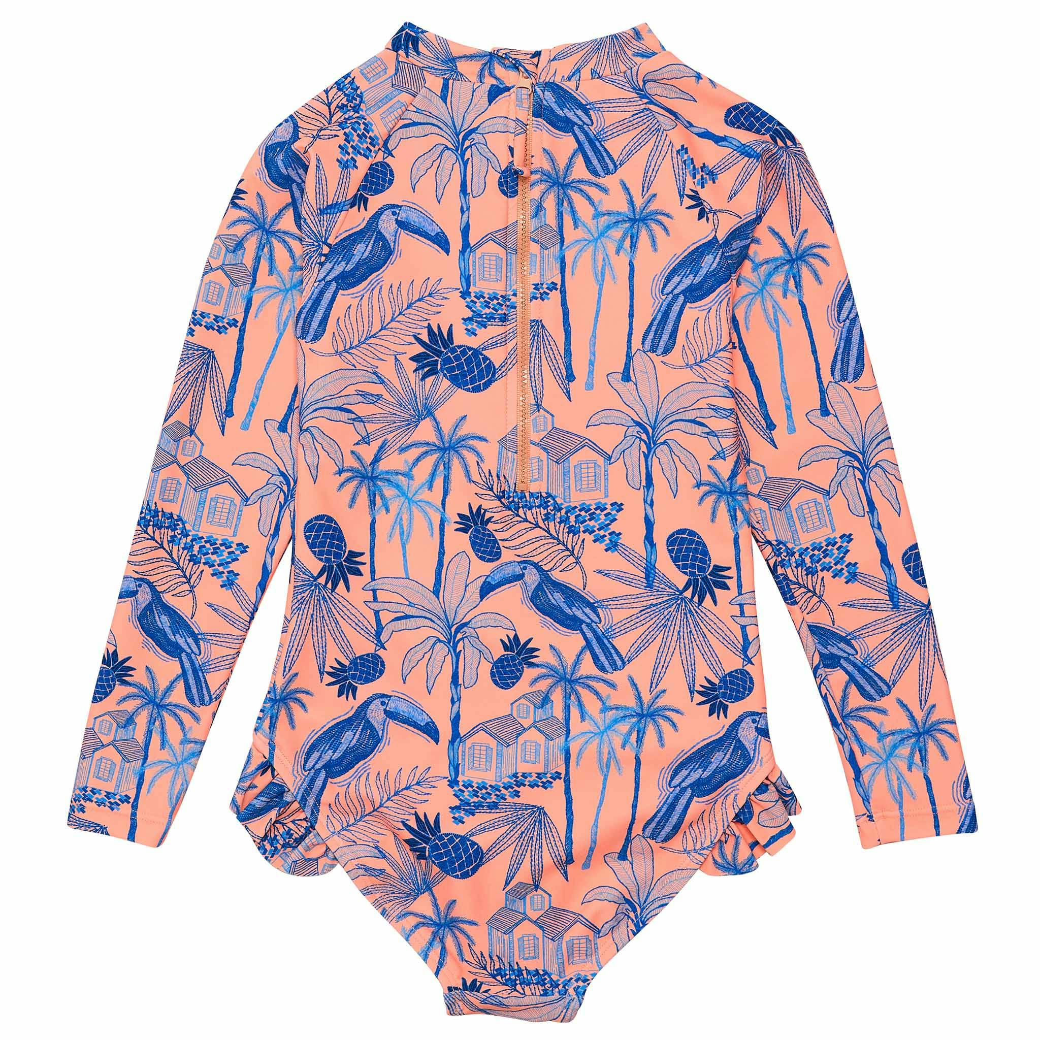UPF50+ Sustainable High Neck Long Sleeve Leg Frill Surf Suit
