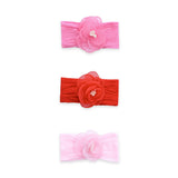 Multicolor Elastic Flower Headband Set