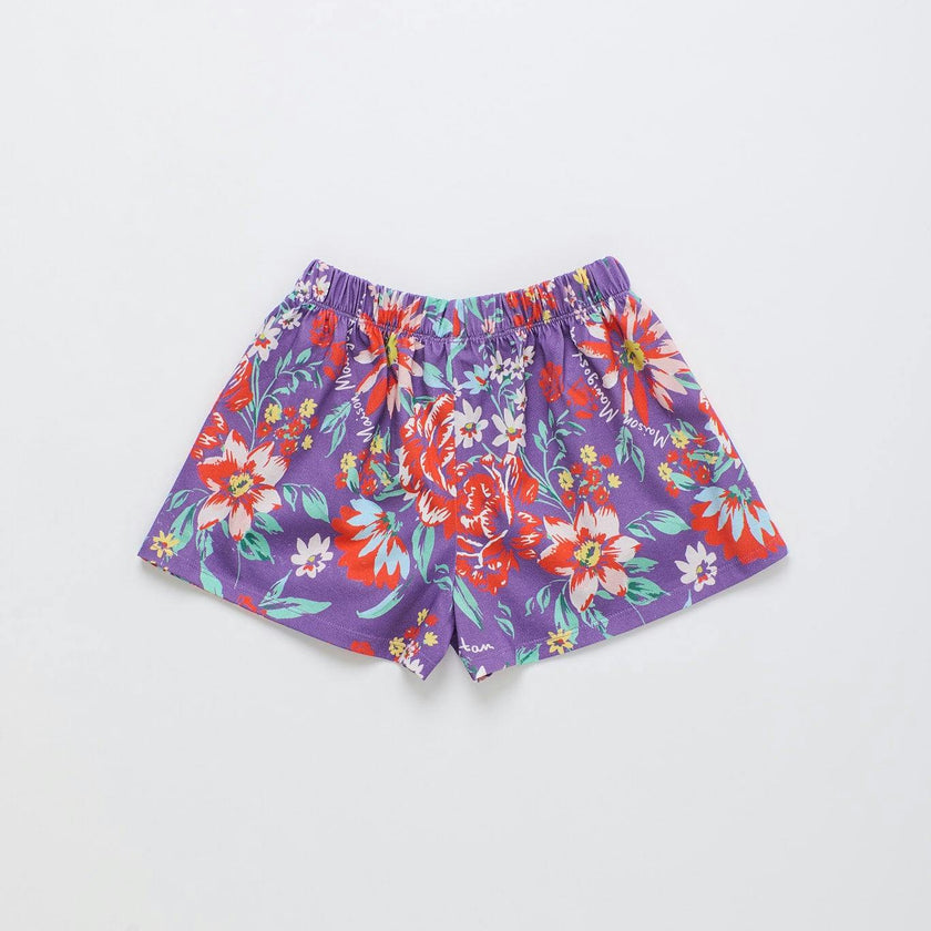 BEVERLY FLOWERS SHORTS DEEP LAVANDER