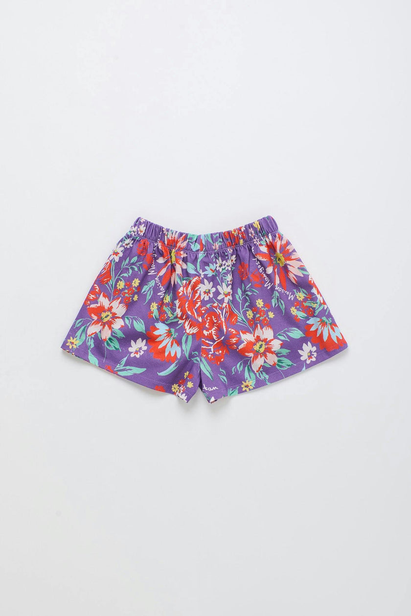 BEVERLY FLOWERS SHORTS DEEP LAVANDER