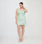 The Eviana Dress - Blue/Green Stripe
