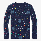 Kids organic PJ top in rainbow of lights