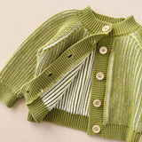 Cotton Brioche Cardigan, Green