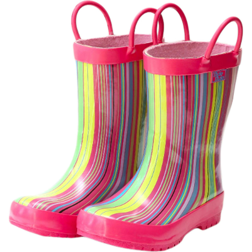 Pink Stripe Rain Boot