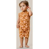 Printed Henley Romper