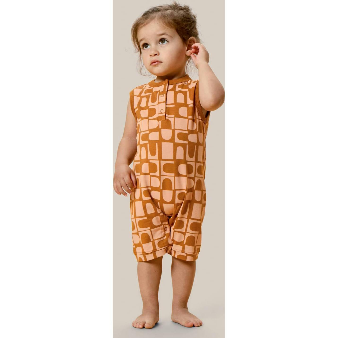 Printed Henley Romper