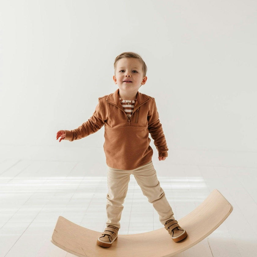 Boy's 3/4 Fleece Zip Sweatshirt