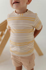 Boy's Short Sleeve Tee in Multi Stripe