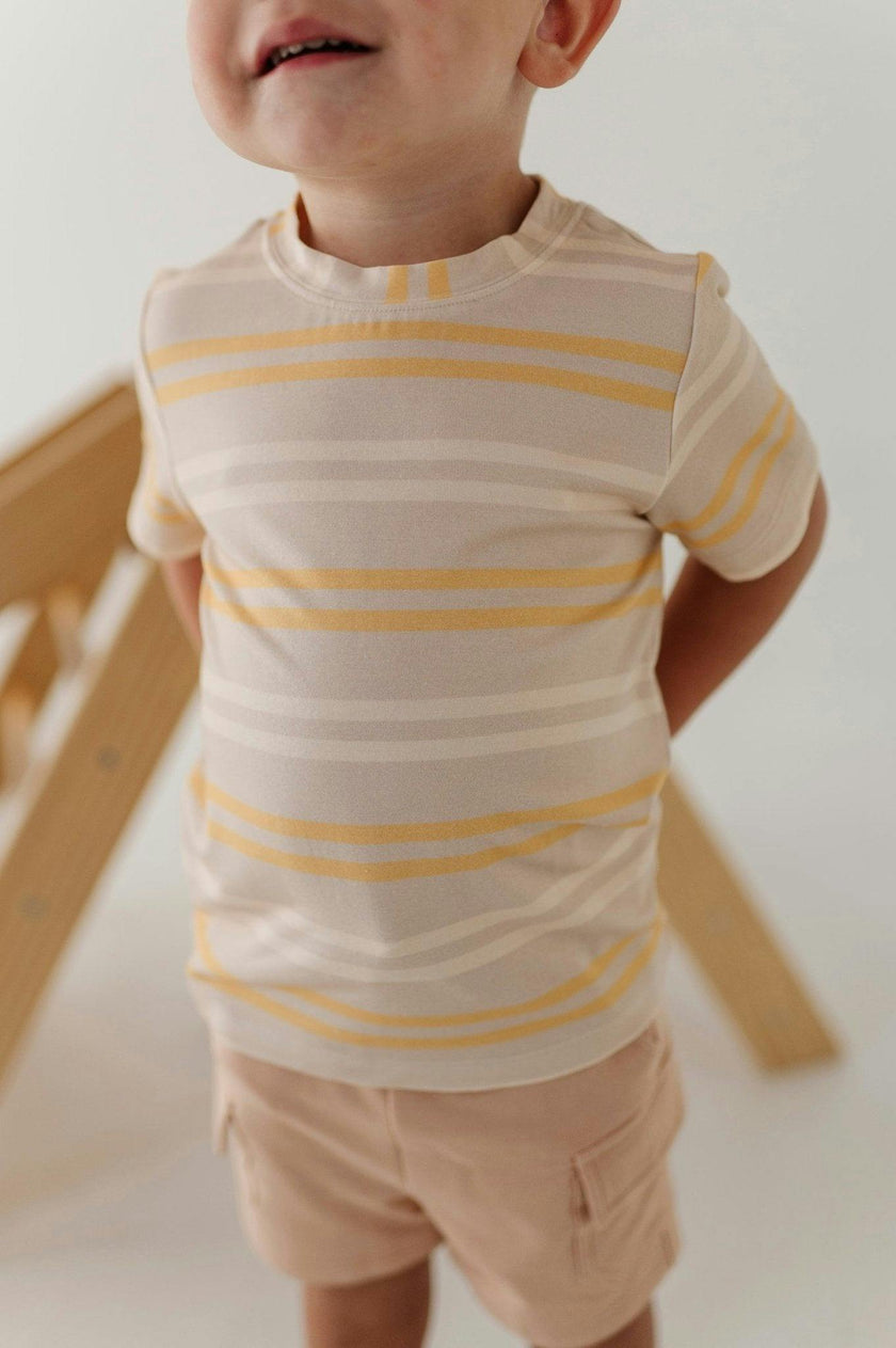 Boy's Short Sleeve Tee in Multi Stripe