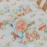 Premium Knit Fitted Crib Sheet - Dino Explorer