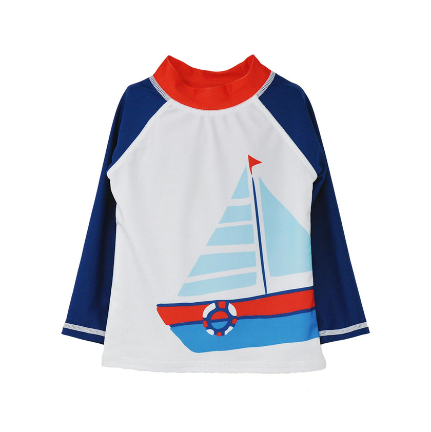UPF 50+ Graphic Rash Guard Swim Top - G