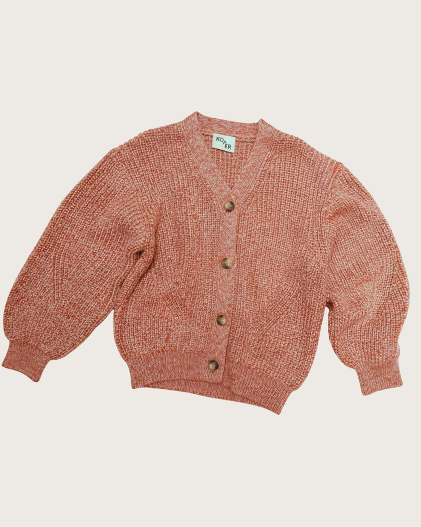 Kids Ellis Rust Lilac Knit Cardigan