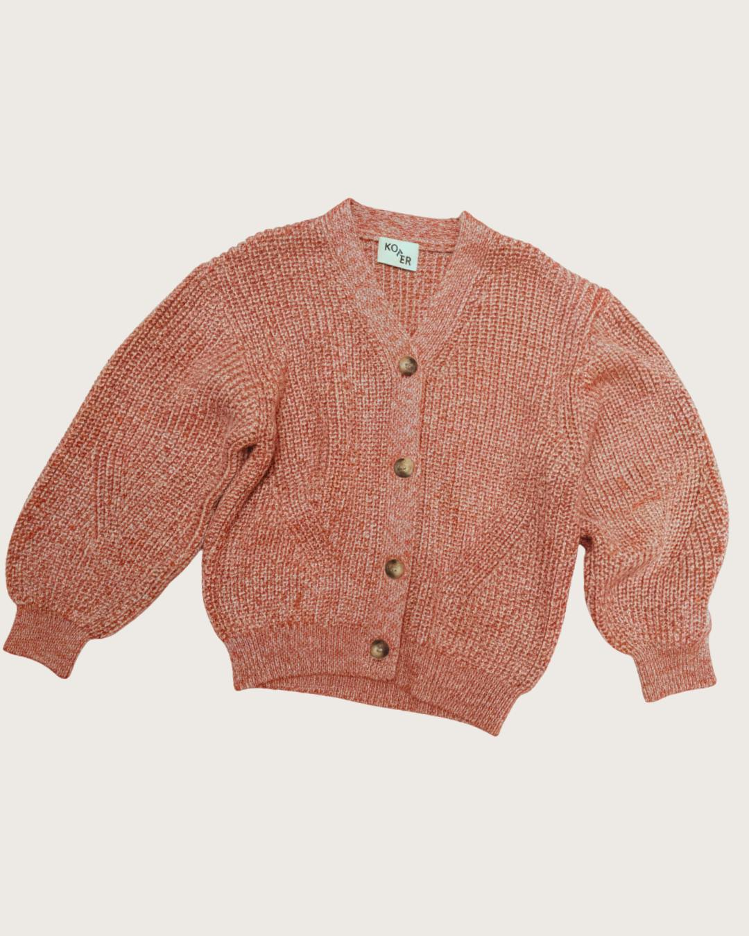 Kids Ellis Rust Lilac Knit Cardigan