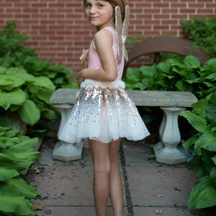 Gracious Gold Sequins Skirt, Wings, & Wand