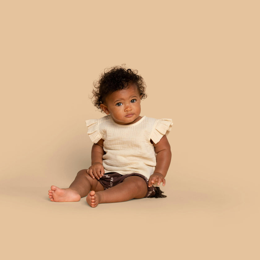 Baby Girls Gauze Double Side Tassel-Tie Bloome