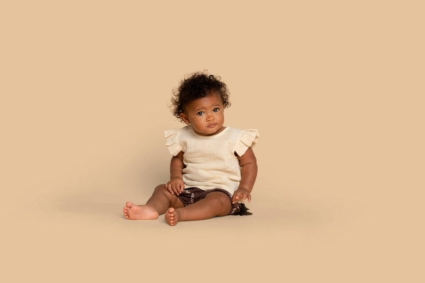 Baby Girls Gauze Double Side Tassel-Tie Bloome