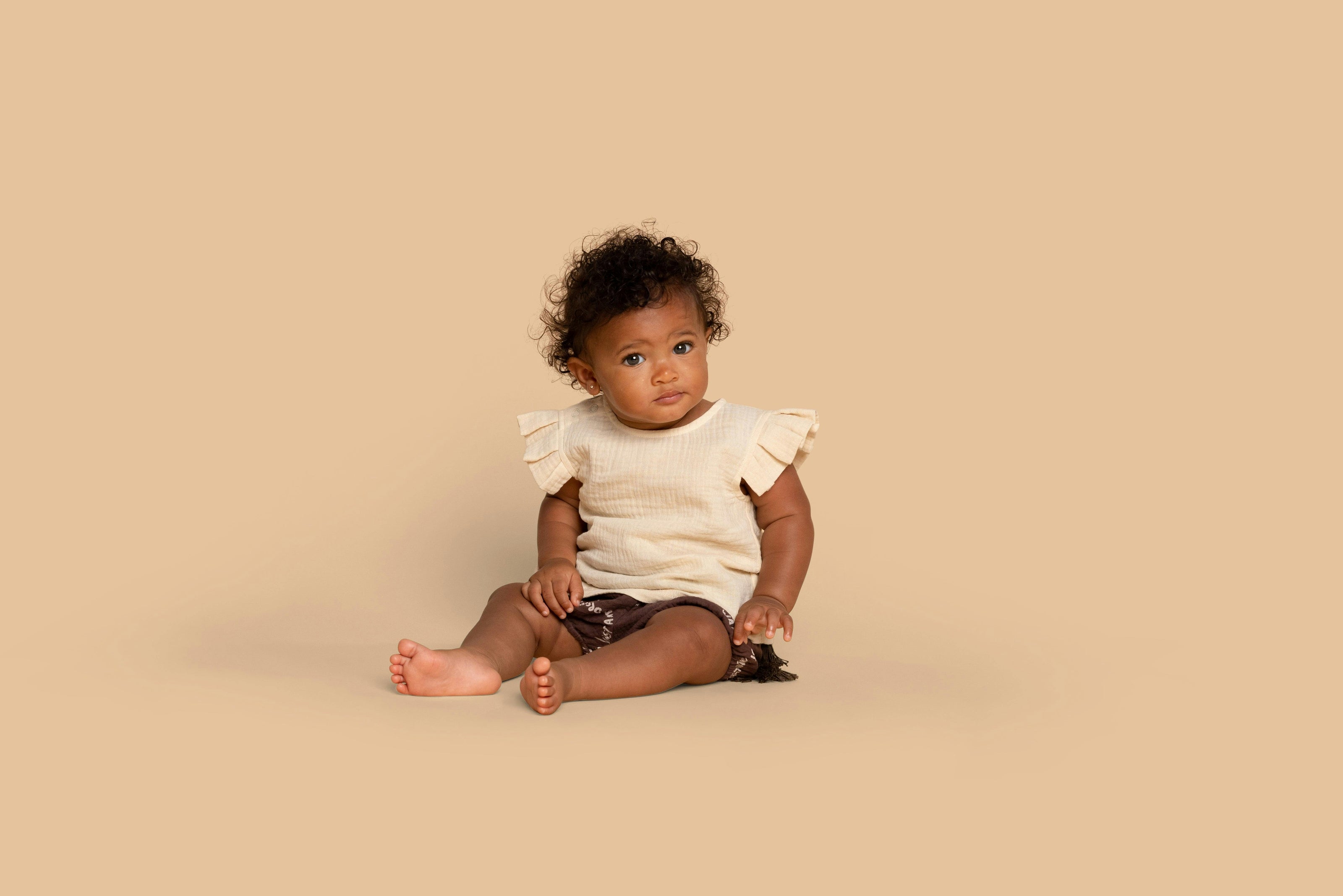 Baby Girls Gauze Double Side Tassel-Tie Bloome