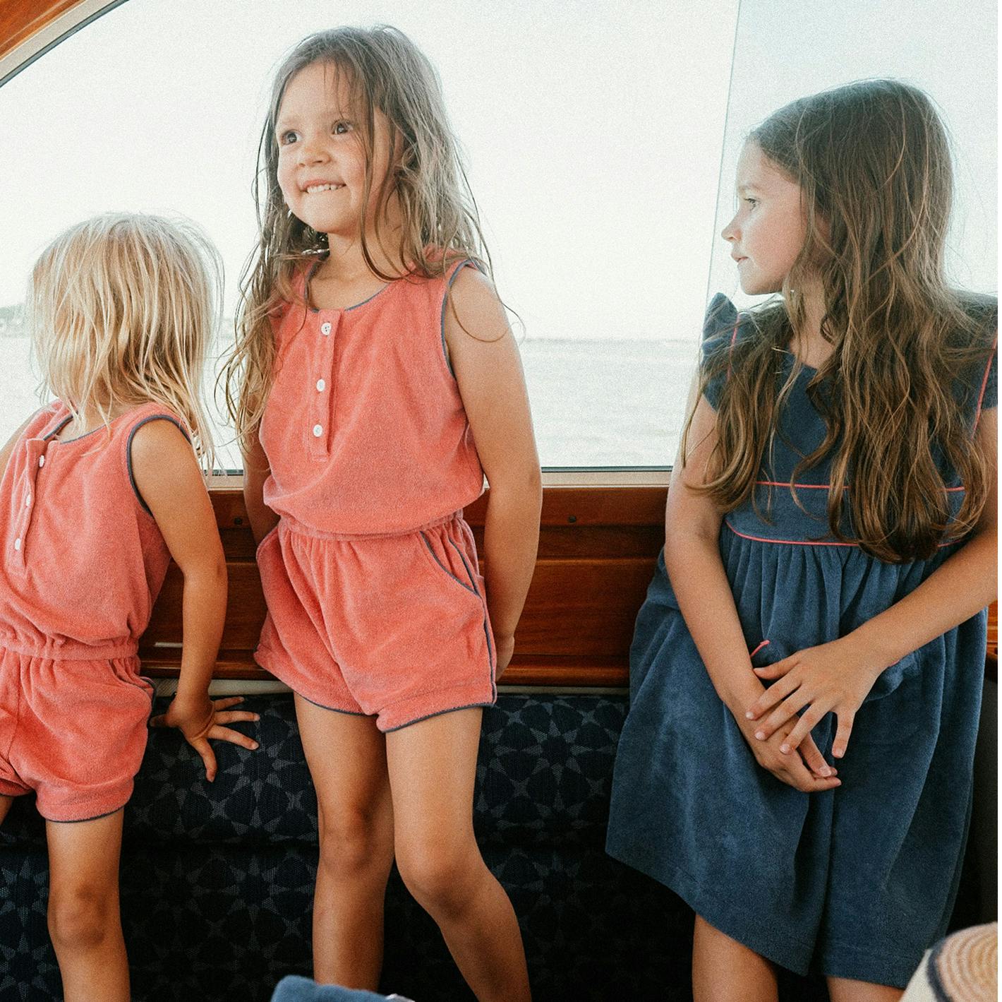 girls newport navy french terry pinafore dress