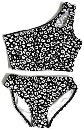 Girl's Two Piece One Shoulder Bathing Suit