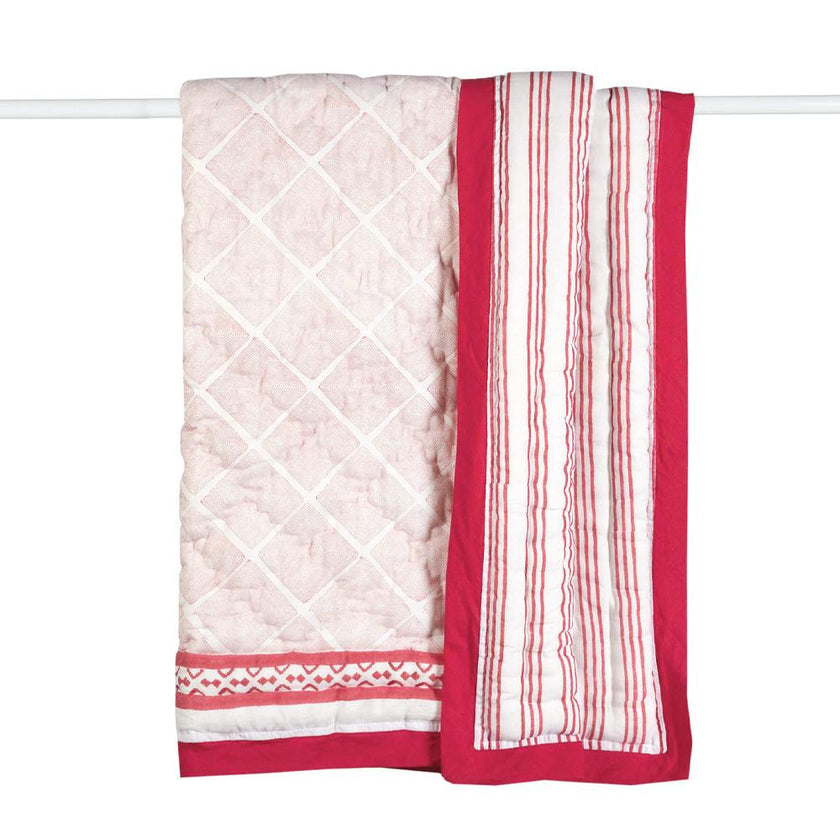 Block-Printed Cotton Crib Quilt
