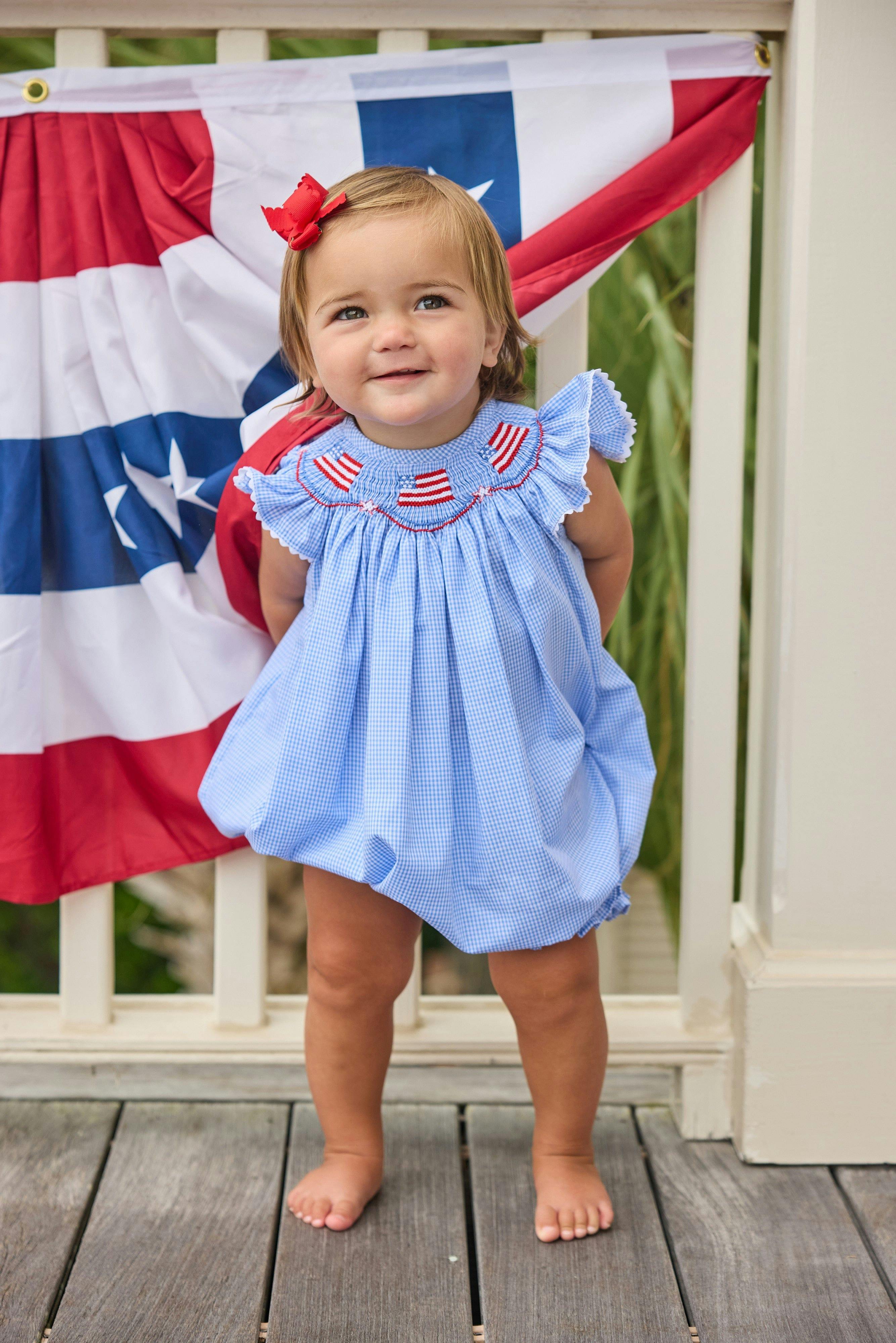 Smocked Bishop Bubble - Flags