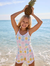 Happy Emoji Beaded Hearts Romper