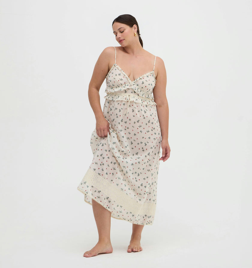 The Rayna Nightgown - Rosie Bow Toss, Ivory