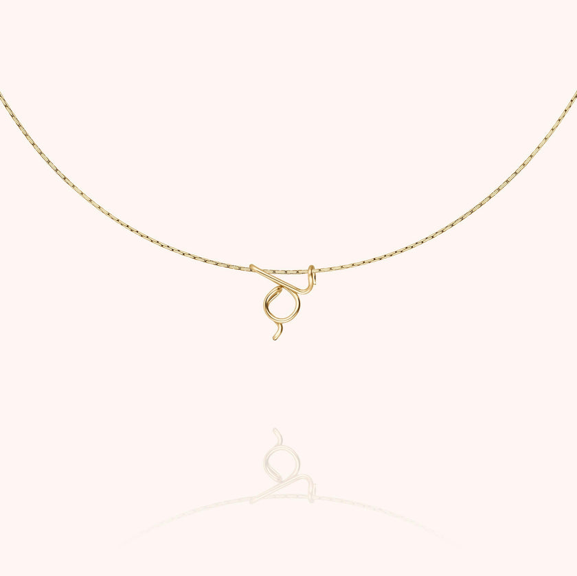 Initial Necklace, 14k Yellow Gold Filled