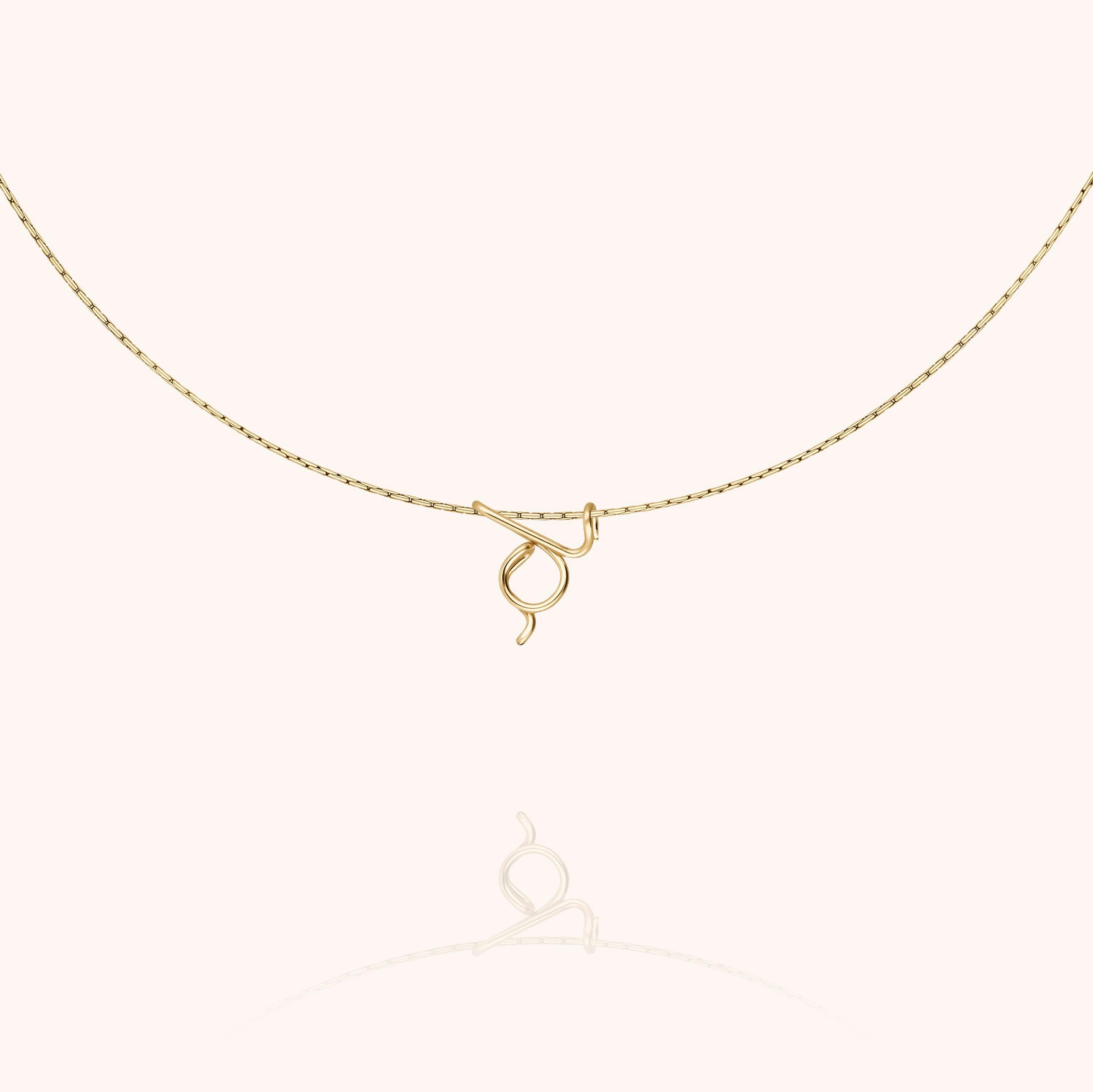 Initial Necklace, 14k Yellow Gold Filled