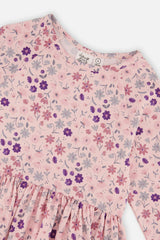 Long Sleeve Dress Rose Print Daisies