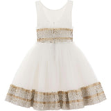 White Lorelei Sequin Hem Dress